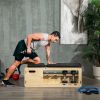 Wooden Adjustable Weight Bench with Dumbbell Rack & Resistance Bands