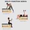 Wooden Adjustable Weight Bench with Dumbbell Rack & Resistance Bands