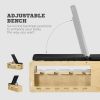 Wooden Adjustable Weight Bench with Dumbbell Rack & Resistance Bands