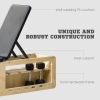 Wooden Adjustable Weight Bench with Dumbbell Rack & Resistance Bands