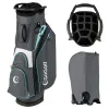 14-Way Golf Cart Bag – Waterproof Zippers & Cooler Pocket (Gray + Blue)