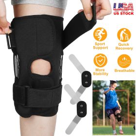 Adjustable Open Patella Sport Knee Brace – Compression Wrap for Pain Relief (Option: L)