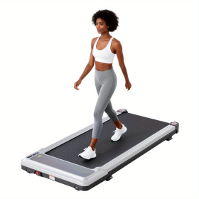 Compact & Portable Walking Pad Treadmill – Quiet Under-Desk Walking Pad (Option: Silver)