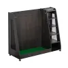 Gray Wooden Golf Bag Storage Rack – Dual Bag Organizer for Home & Garage