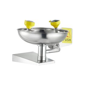 Stainless Steel Wall-Mounted Emergency Eyewash & Face Wash Station (Option: Natural)