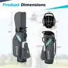 14-Way Golf Cart Bag – Waterproof Zippers & Cooler Pocket (Gray + Blue)