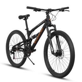 26-inch-dual-suspension-mountain-bike (Option: A26207BLACKORANGE)