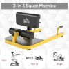 3-in-1 Sissy Squat Machine Push Up Sit Up Bench Yellow