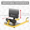 3-in-1 Sissy Squat Machine Push Up Sit Up Bench Yellow