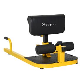 3-in-1 Sissy Squat Machine Push Up Sit Up Bench Yellow (Option: Yellow-985x530x208 mm)