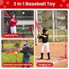 3-in-1 Toddler Baseball Toy Set – Tee Stand, Launcher & Hanging Tee