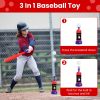 3-in-1 Toddler Baseball Toy Set – Tee Stand, Launcher & Hanging Tee