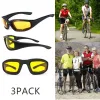 3-Pack Night Vision Motorcycle Goggles | Yellow Lens Windproof