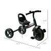 3 Wheel Toddler Tricycle with Bell – Indoor/Outdoor Ride On (Black)