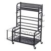 30.5" Yoga Mat Storage Rack & Home Gym Organizer with Wheels