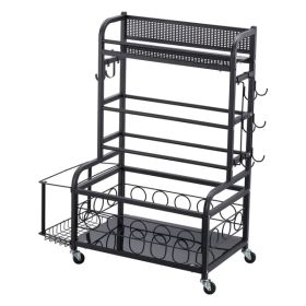 30.5" Yoga Mat Storage Rack & Home Gym Organizer with Wheels (Size - Length: 31.3 inch)