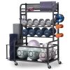 30.5" Yoga Mat Storage Rack & Home Gym Organizer with Wheels