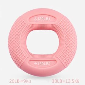 40–80LB Adjustable Silicone Hand Grip Ring (Color: Pink-20-30BL)