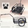 88 lbs Capacity Foldable Bike Cargo Trailer | Black Tow Cart