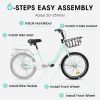 A20182 20-Inch Kids Bike – Coaster Brake, V-Brake & Rear Rack