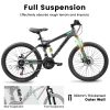 A2460 24-Inch Full Suspension Mountain Bike – 21 Speed & Disc Brakes