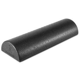High Density Half Round Foam Roller Black (Option: 18x3-in)