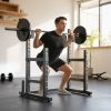 Adjustable 660 lbs Squat Rack & Bench Press Stand – Black
