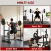 Adjustable 660 lbs Squat Rack & Bench Press Stand – Black