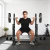 Adjustable 660 lbs Squat Rack & Bench Press Stand – Black