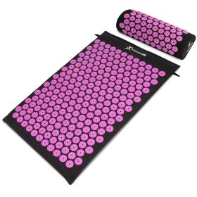 Acupressure Mat and Pillow Set (Option: Black-Pink)