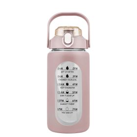 Glass Water Bottle Sports Water Bottle Motivational Water Bottle Water Intake Tracker Bottle with Straw Time Marker Silicone Sleeve Handle for Gy (Capacity: 32OZ, Color: COFFEE)