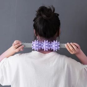 3-Ball Fascia Roller Cellulite Massager Stick (Color: purple)