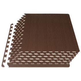 Wood Grain Puzzle Mat 1/2-in (Option: 1/2-in, Dark Walnut, 24 Sq Ft - 6al)