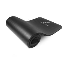 Extra Thick Yoga and Pilates Mat  1-in (Option: Black)