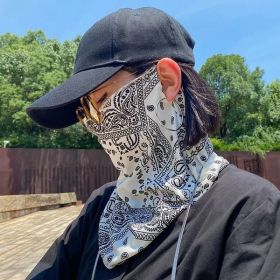 Punk UV Protection Cycling Bandana Mask (Color: White)