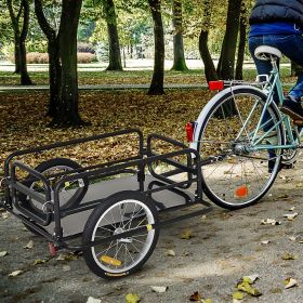 Foldable Bike Cargo Trailer | 16" Pneumatic Tires & Coupler (Option: Black-800x765x190 mm)