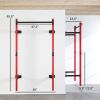Folding Squat Rack Wall Mounted Pull Up Bar Red