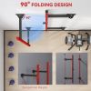 Folding Squat Rack Wall Mounted Pull Up Bar Red