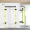 Folding Squat Rack Wall Mounted Pull Up Bar Yellow