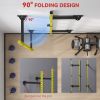 Folding Squat Rack Wall Mounted Pull Up Bar Yellow