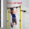 Folding Squat Rack Wall Mounted Pull Up Bar Yellow