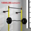 Folding Squat Rack Wall Mounted Pull Up Bar Yellow