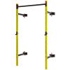 Folding Squat Rack Wall Mounted Pull Up Bar Yellow