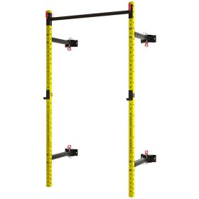 Folding Squat Rack Wall Mounted Pull Up Bar Yellow (Option: Yellow-2370x160x180 mm)