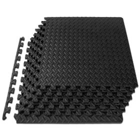 Diamond Plate Exercise Puzzle Mat 1/2-in (Option: 1/2-in, Black, 24 Sq Ft - 62-)