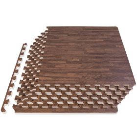 Wood Grain Puzzle Mat 1/2-in (Option: 1/2-in, Dark Oak, 24 Sq Ft - 6ak)