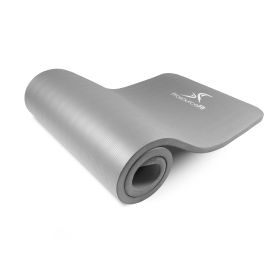 Extra Thick Yoga and Pilates Mat  1-in (Option: Gray)
