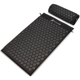 Acupressure Mat and Pillow Set (Option: Black-Black)