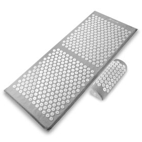 Full Body Acupressure Mat and Pillow Set (Option: Gray)