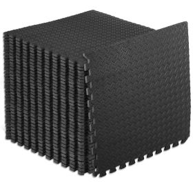 Diamond Plate Exercise Puzzle Mat 1/2-in (Option: 1/2-in, Black, 144 Sq Ft - 362-)